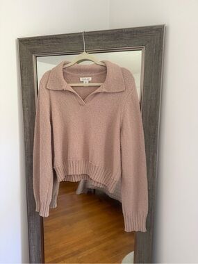 Rachel Zoe Cozy Polo Collared Knit Sweater